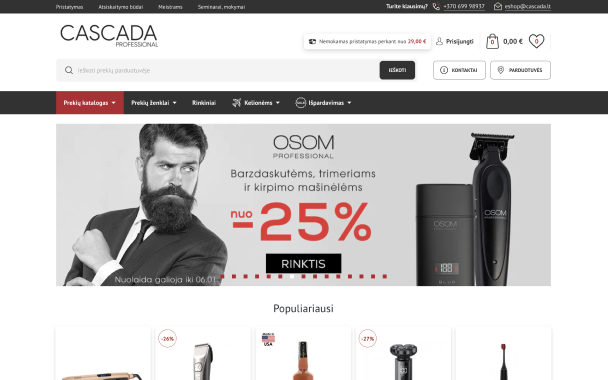 Un nume de încredere în frumusețe și wellness, Cascada.lt și-a asigurat viitorul magazinului online cu o platformă flexibilă și centrată pe utilizator.