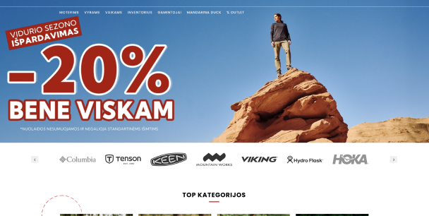 Îmbrăcăminte sport accesibilă cu o prezență digitală multi-magazin pentru liderul stilului de viață în aer liber din Lituania