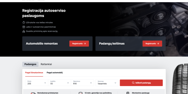 Expertul auto din Lituania, reunind serviciile de anvelope și piese prin soluții de îngrijire auto digitale.