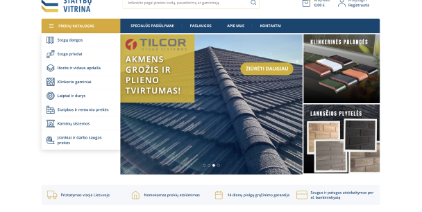 Platformă PrestaShop B2B optimizată pentru materiale de acoperiș și construcții